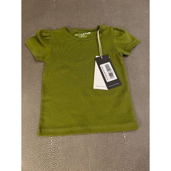 Misha & Puff Organic Pima Cotton Puff Sleeve Tee 12-18 Mo. - Picture 1 of 5
